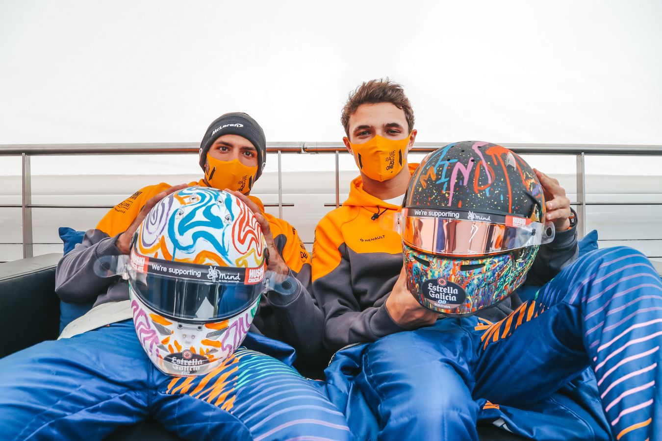 Lando Norris and Carlos Sainz Decorative Helmets