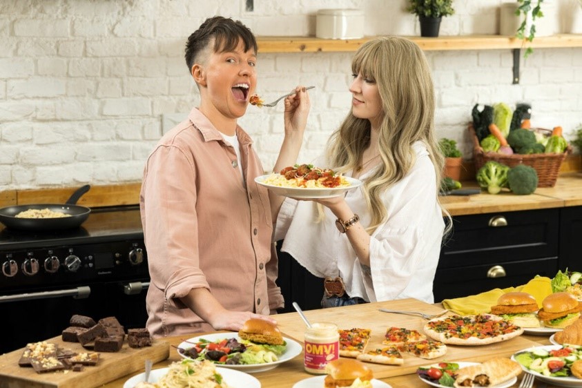 Food being prepped in a kitchen