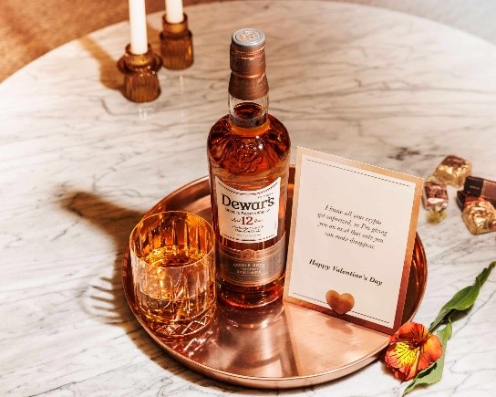 Bottle of whisky on a tray