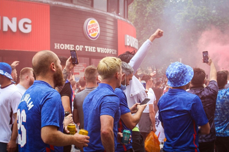 Football fans celebrating