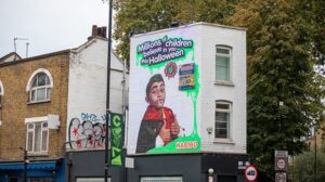 Ad reading 'millions of children believe in you this halloween'